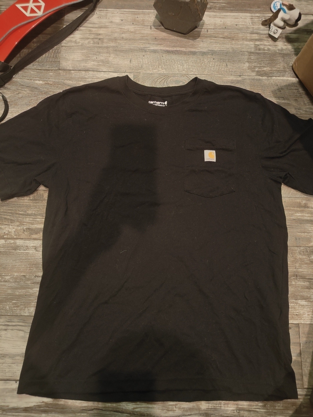 Carhartt Black Short-Sleeve Pocket Tee with Logo Patch